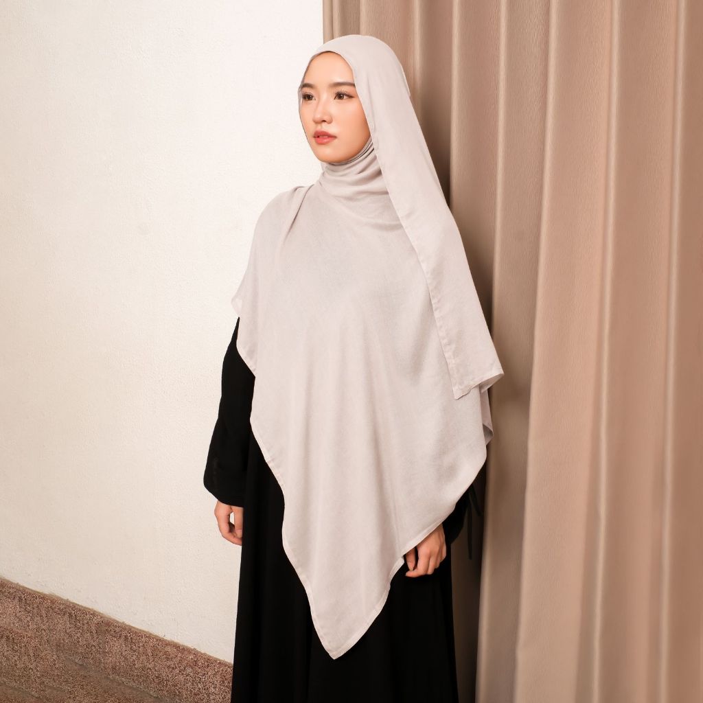 Khawla Shawl (Viscose Pashmina Syari) Cream Almond