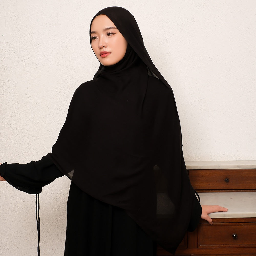 Khawla Shawl (Viscose Pashmina Syari) Black