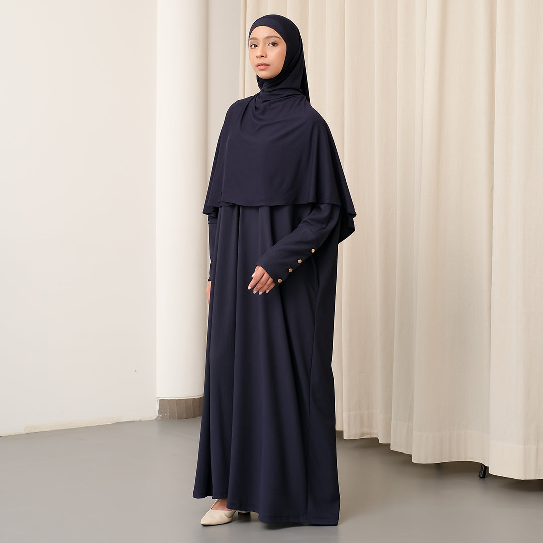 Jedda Knit Abaya in Navy (Size L-XL)