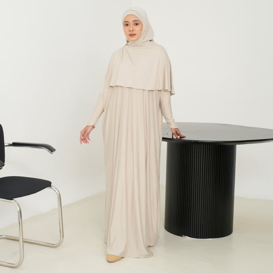 Marwa Rayon Abaya Vanilla(Size S-M)