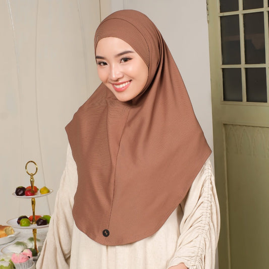 Aisha Knit Instan Hijab Hazelnut