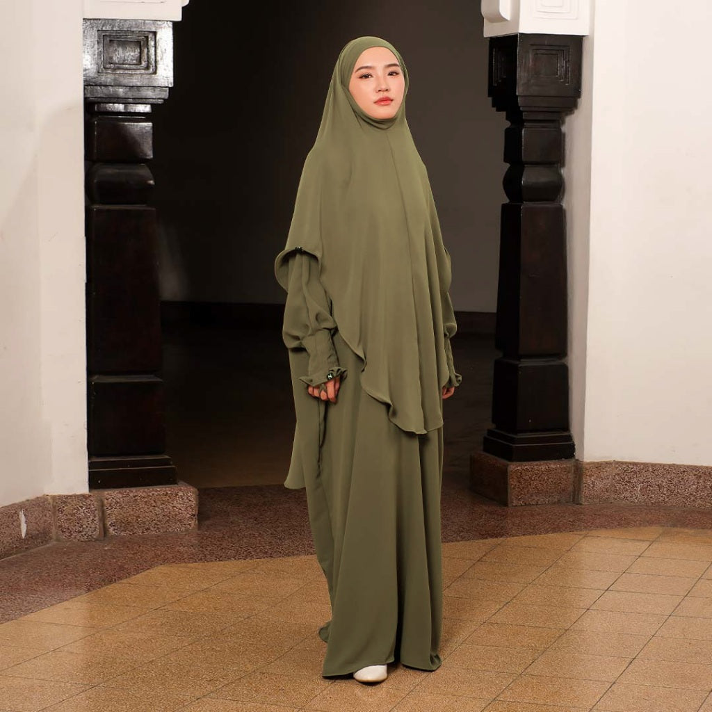Mecca Abaya Set Dark Olive
